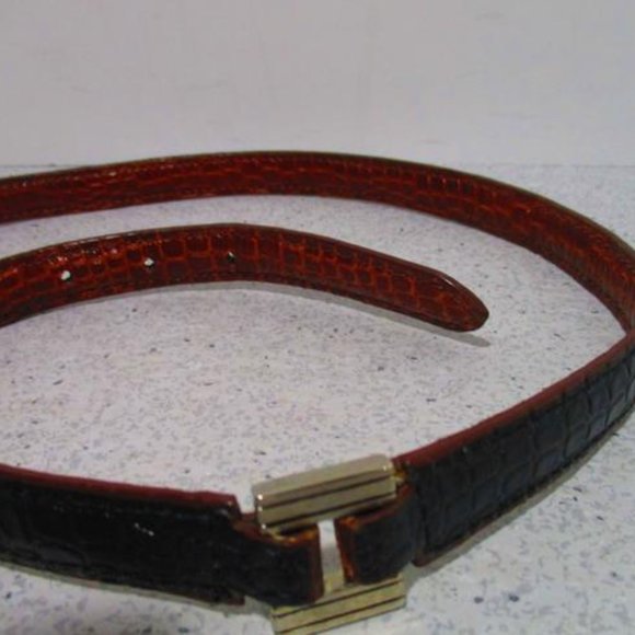 *Brighton Black And Brown Twist Reversible Silver Heart Accent Buckle Belt - Picture 4 of 5